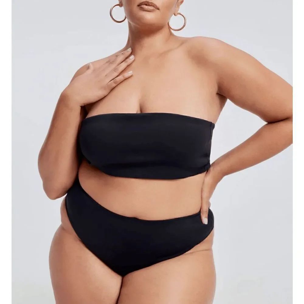 Good American Women’s Sculpt Band Bikini Top Black